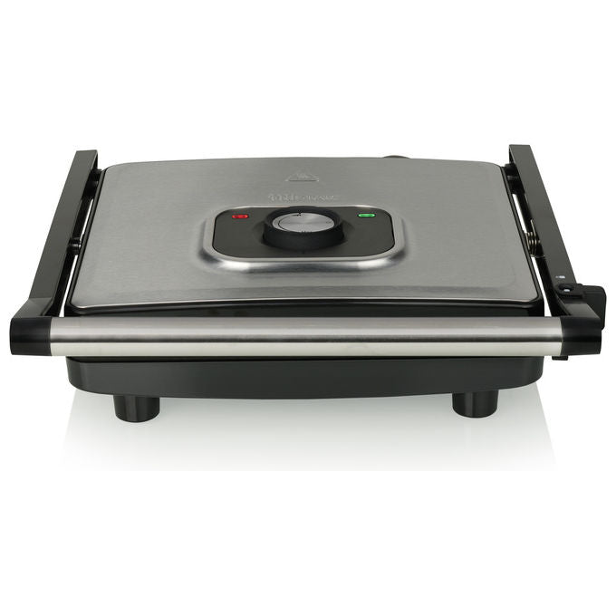 Tristar GR-2858 Griglia a Contatto Elettrica 2000W Superficie 30x26 cm Termostato Regolabile 230°C Rivestimento Antiaderente colore Grigio