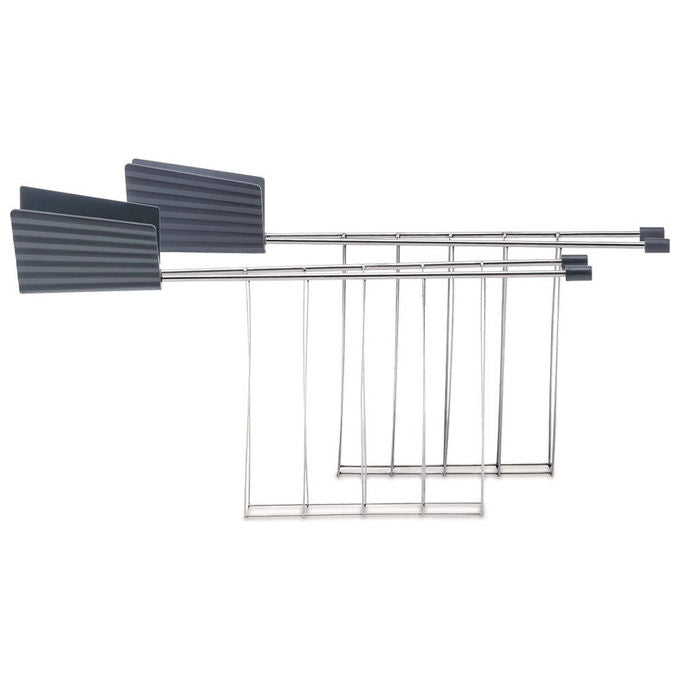 Alessi MDL08RACKB Plissé Set 2 Pinze per Tostapane Acciaio Inox e Resina Termoplastica colore Nero