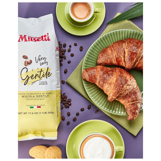 Caffe' Musetti, Miscela Gentile in Grani, 100% Arabica, 500 g