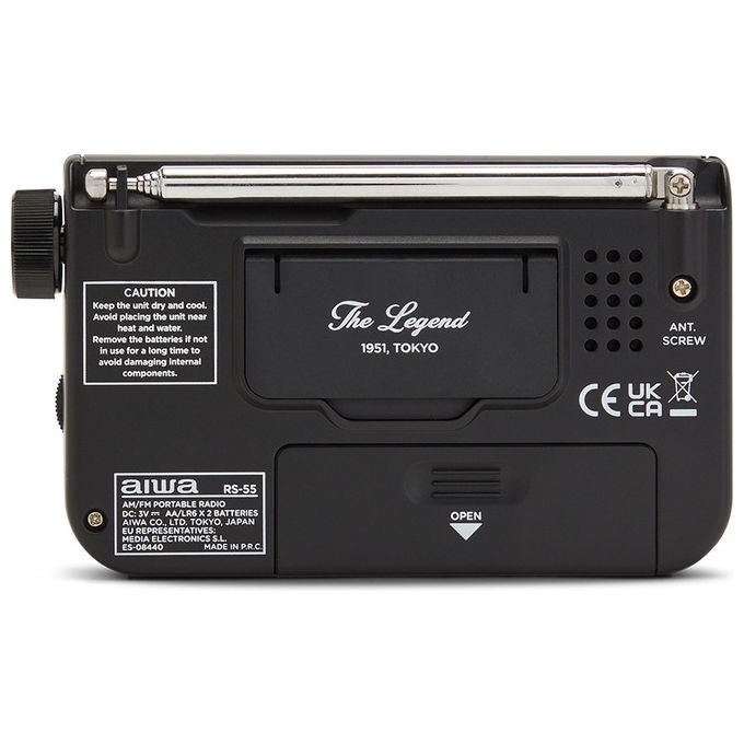 Aiwa Radio Personale Analogica AM-FM Nera RS-55BK