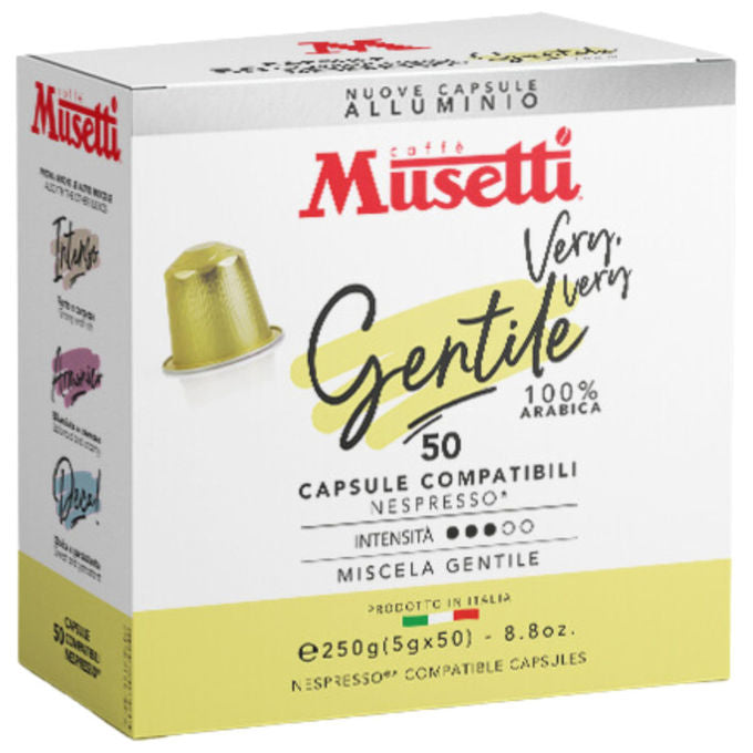 Caffe' Musetti 50 Capsule Compatibili Nespresso Miscela Gentile Arabica