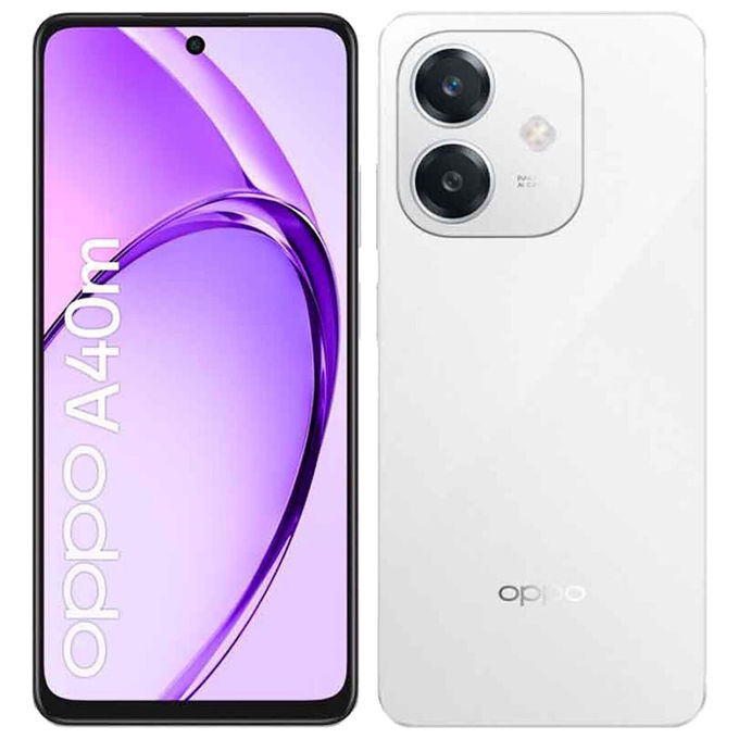 Oppo A40M Smartphone 6.67'' 4G 8 GB RAM 256 GB Android 14 Fotocamera 50 MP Batteria 5100 mAh IP54 colore Bianco
