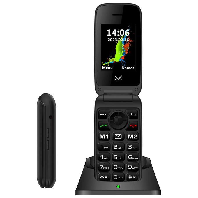 Majestic Sileno 42 Flip Telefono per Anziani Dual SIM Nero