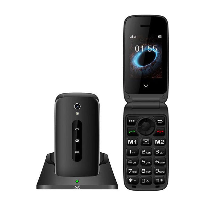 Majestic Sileno 42 Flip Telefono per Anziani Dual SIM Nero