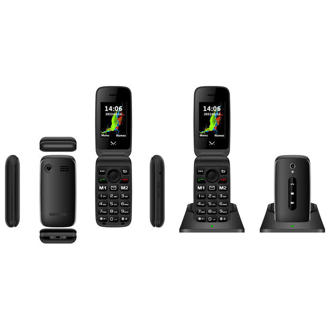 Majestic Sileno 42 Flip Telefono per Anziani Dual SIM Nero