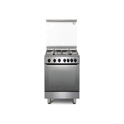 De'Longhi DGX 64 LSG Cucina a Gas 4 Fuochi 60 cm Forno a Gas Statico 71 L Grill Elettrico Valvola Sicurezza Classe A (87x60x60 cm) colore Inox