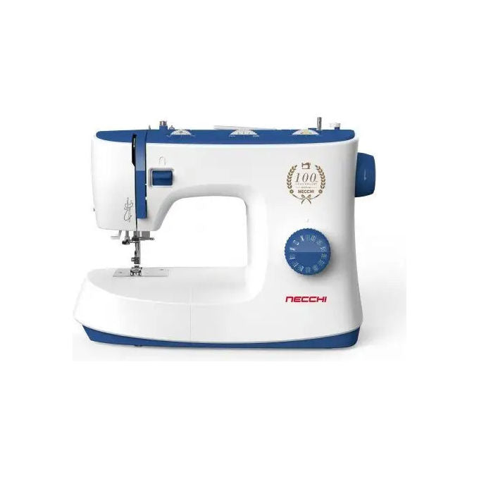 Necchi K432A Macchina da Cucire Semiautomatica Elettrica, Bianco Blu