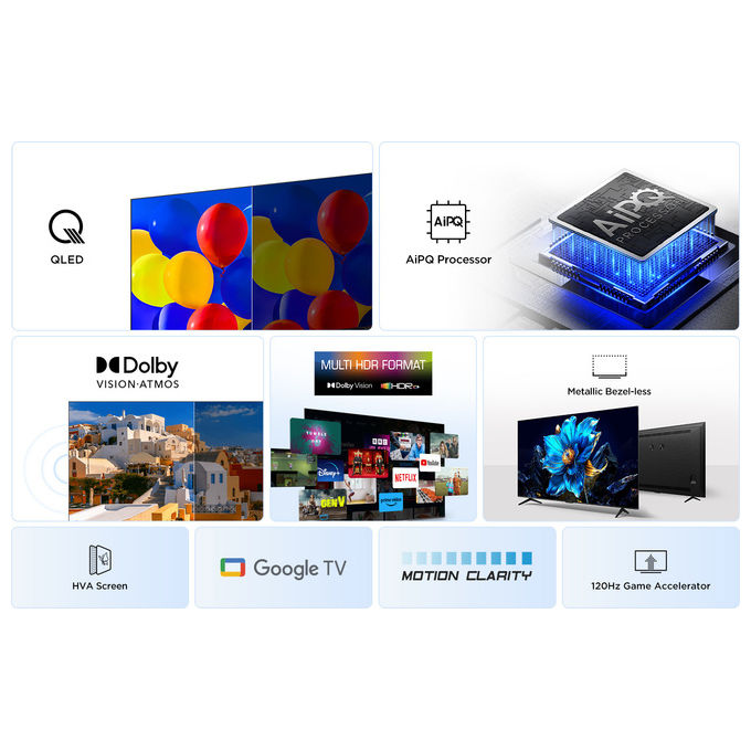 Tcl 43P7K Smart Tv Qled 4K 43'' Google Tv