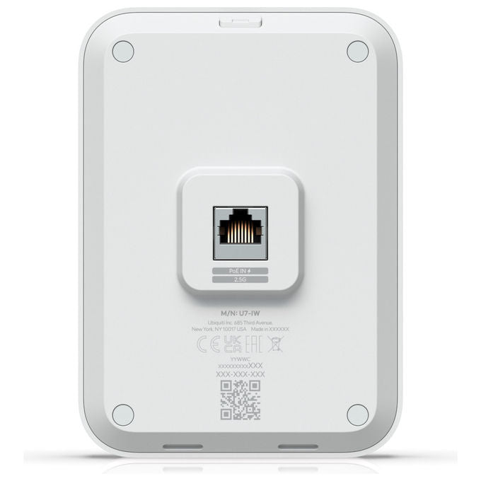 Ubiquiti U7-IW UniFi Access Point WiFi 7 da Parete 4300 Mbit-s Dual Band 2.4 5 GHz PoE 115 m² colore Bianco