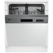 Beko BDSN15422X Lavastoviglie da Incasso Scomparsa Parziale 14 coperti Classe D 5 Programmi 48 dB SelfDry (82x60x57 cm) colore Inox Anti-Impronta