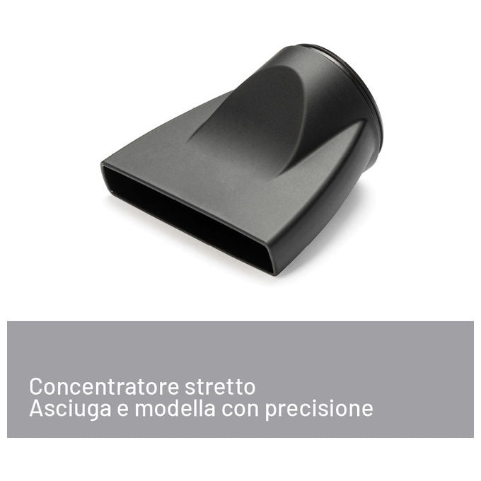 Imetec Asciugacapelli S6 2000, 2200W, Nero, 2 Velocita' e 3 Temperature