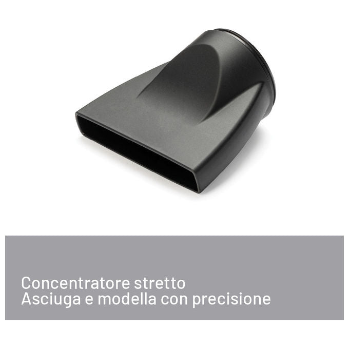 Imetec 11976 K7 2000 Asciugacapelli 2200 W Ionico 2 velocita' 3 temperature Diffusore Professionale Concentratore colore Nero