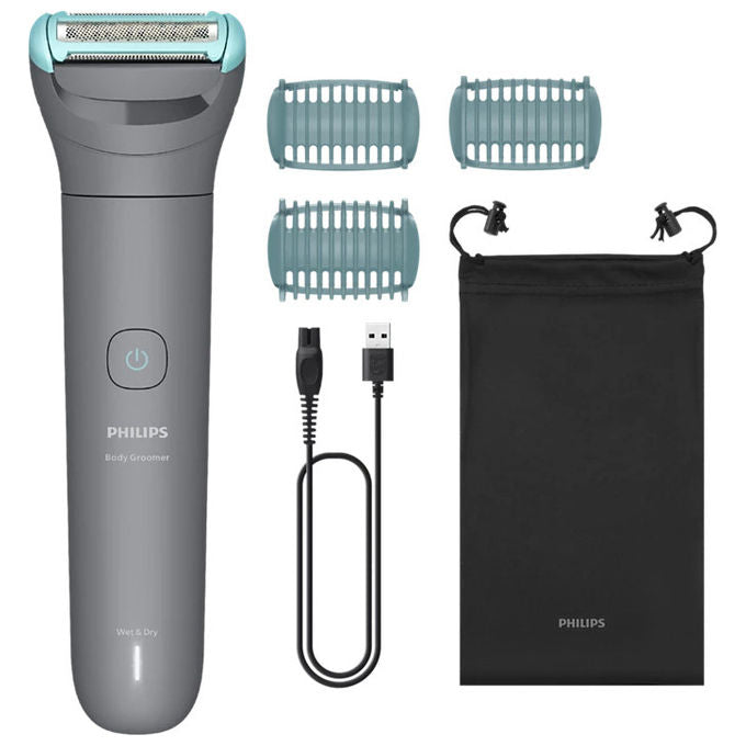 Philips BG3485-15 Serie 3000 Rasoio elettrico corpo Wet Dry sistema tripla protezione autonomia 80 min colore Grigio