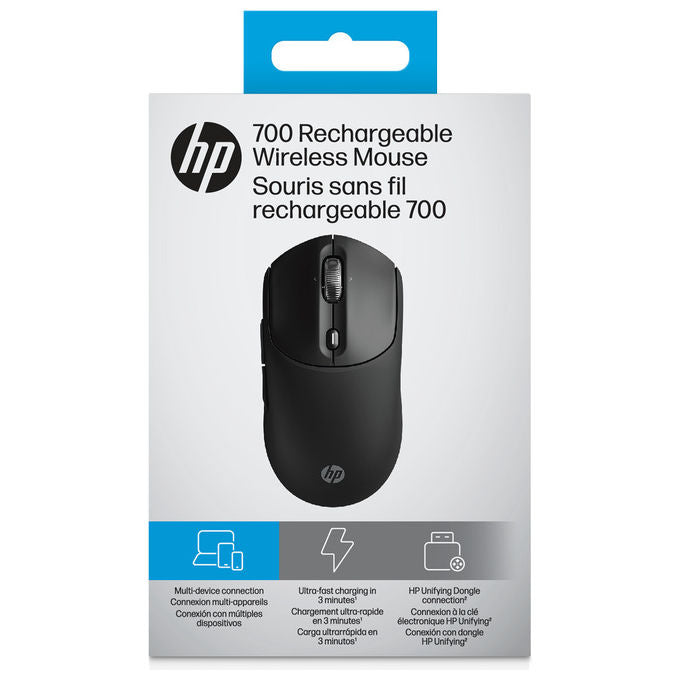 Hp 700 Mouse Wireless Ricaricabile Nero 6000DPI