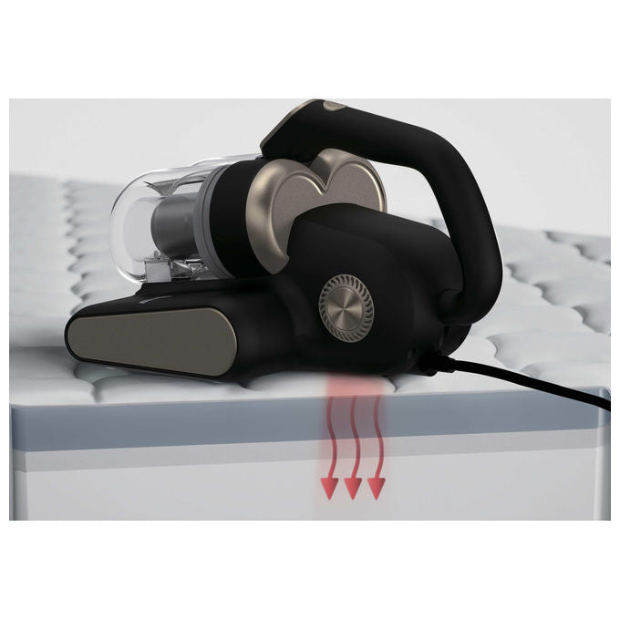 Hoover HMC520UV 011 Aspirapolvere Battimaterasso 4 in 1 Senza Sacchetto 0,6 L 400 W Luci UV Display LED colore Nero Metallico