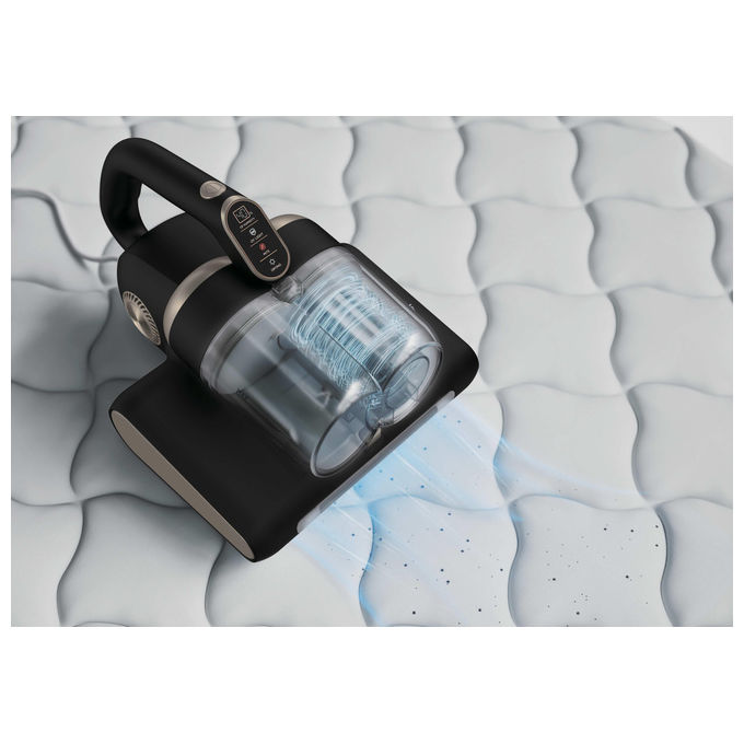 Hoover HMC520UV 011 Aspirapolvere Battimaterasso 4 in 1 Senza Sacchetto 0,6 L 400 W Luci UV Display LED colore Nero Metallico