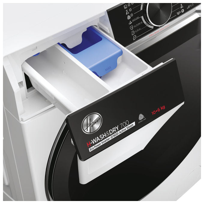 Hoover H7D 6106MBC8-S H-WASHandDRY 700 Lavasciuga Libera Installazione 10-6 Kg 1600 rpm Classe A Wi-Fi Vapore (85x60x60 cm) colore Bianco