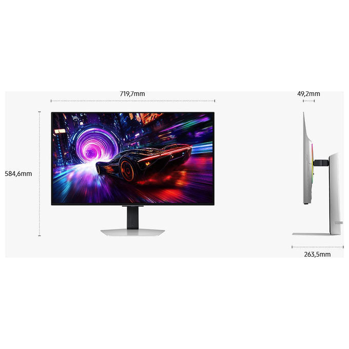 Samsung, Monitor Gaming Odyssey OLED G8 G81SF, 32'' UHD Flat, Argento