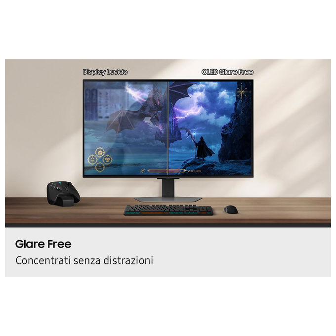 Samsung, Monitor Gaming Odyssey OLED G8 G81SF, 32'' UHD Flat, Argento
