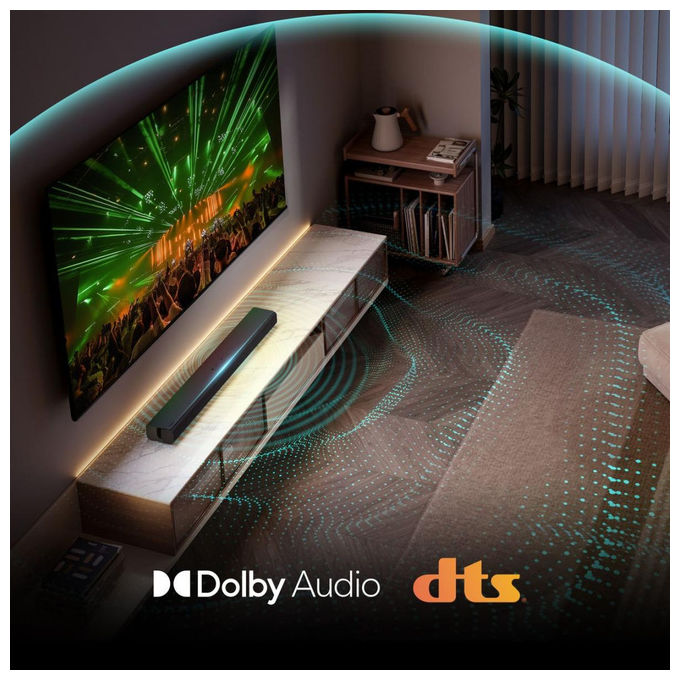 Hisense HS1000 Soundbar 2.0 Canali 120 W Dolby Audio DTS Virtual:X Bluetooth 5.3 HDMI ARC colore Nero
