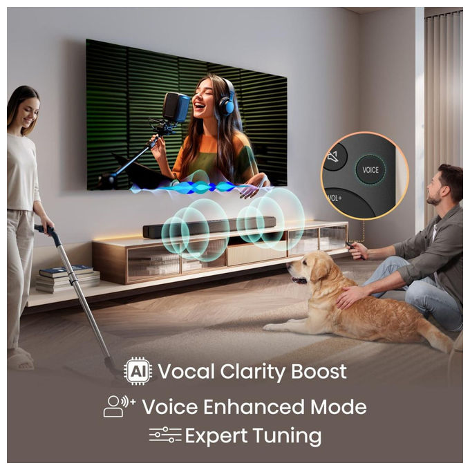 Hisense HS1000 Soundbar 2.0 Canali 120 W Dolby Audio DTS Virtual:X Bluetooth 5.3 HDMI ARC colore Nero