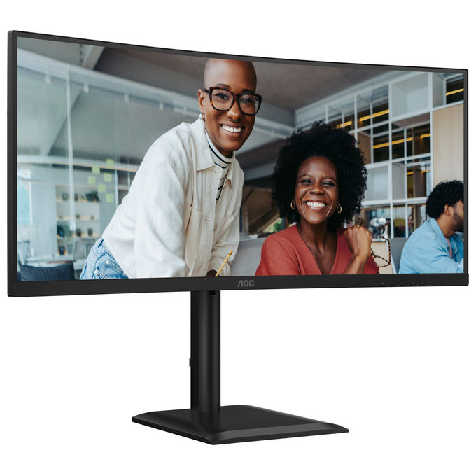 AOC CU34E4CV Monitor PC 34'' Curvo VA UWQHD 21:9 120Hz HDR10 USB-C 90W KVM FreeSync colore Nero