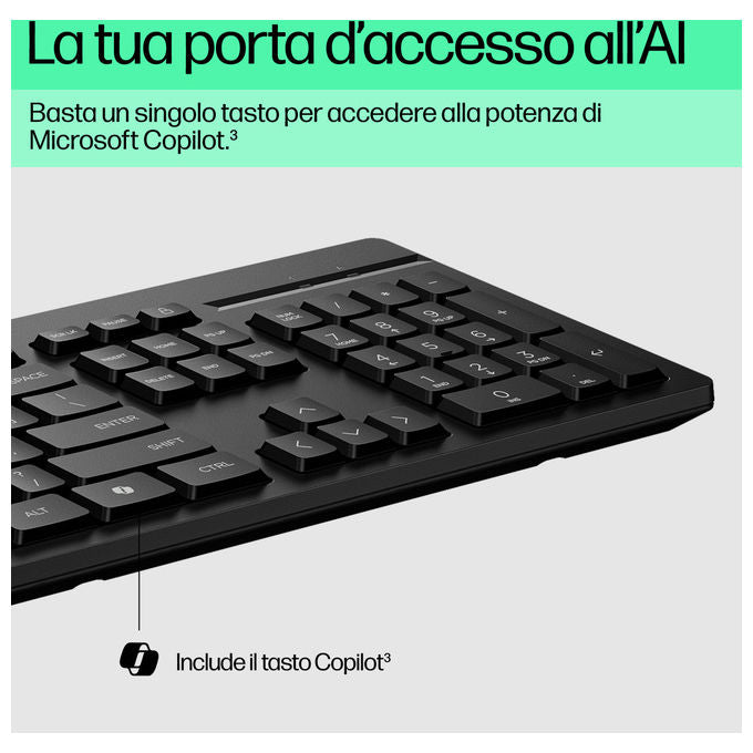 Hp KIT_ Mouse e Tastiera 225 Wired Usb Layout Italiano Nero
