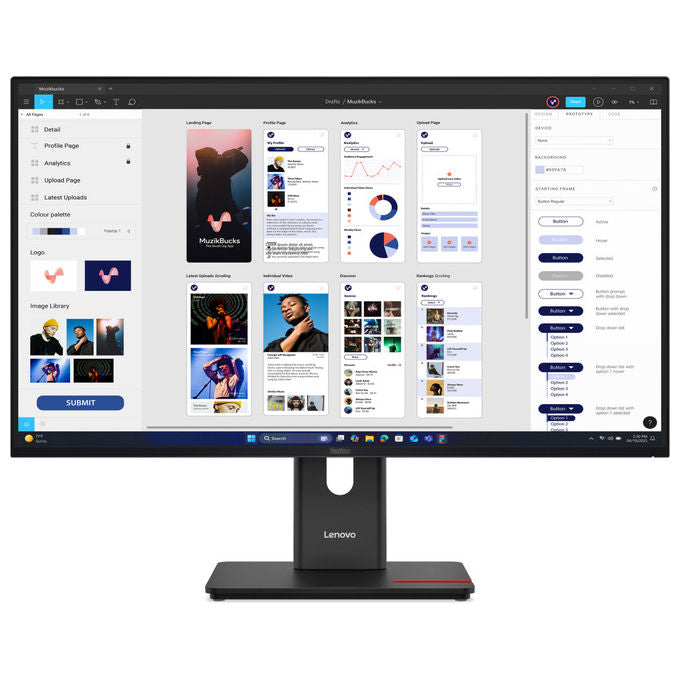 Lenovo, Monitor LED 31.5'' 4K Ultra HD, ThinkVision T32UD-40, Nero