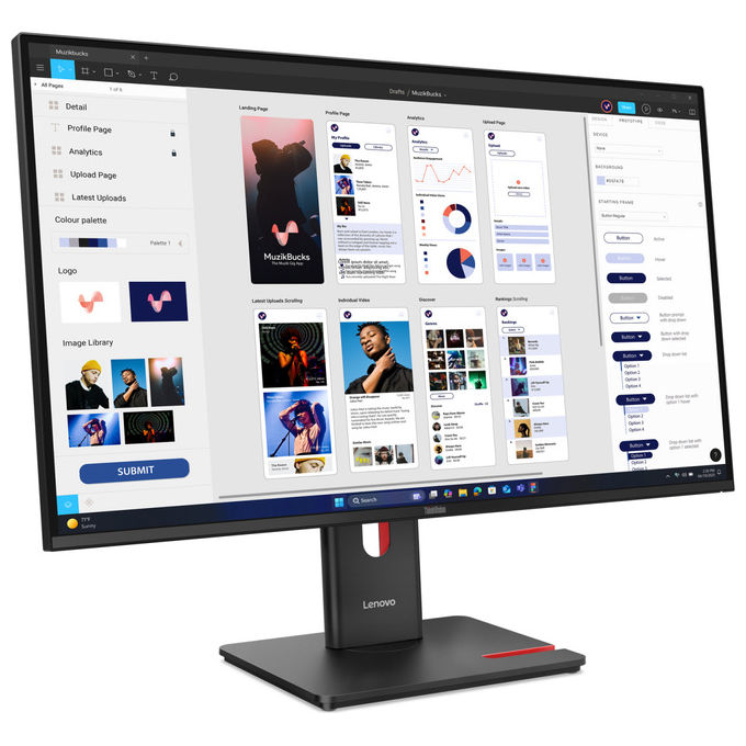 Lenovo, Monitor LED 31.5'' 4K Ultra HD, ThinkVision T32UD-40, Nero