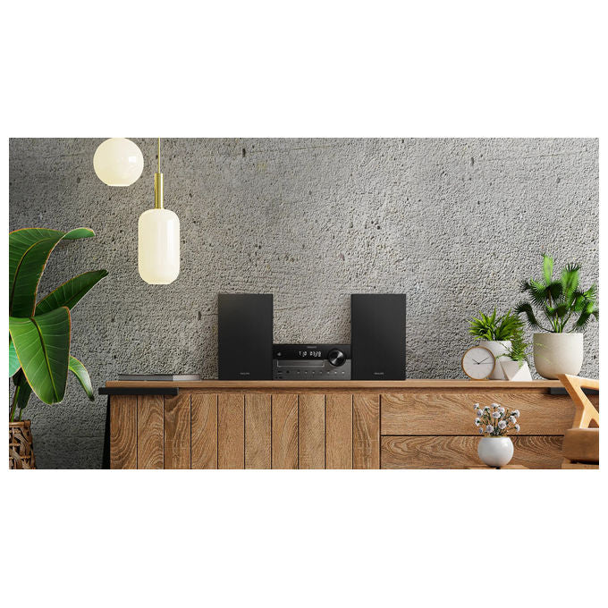 Philips, Microsistema Audio, 80W, DAB+-FM, CD, USB, Bluetooth, Nero-Grigio scuro