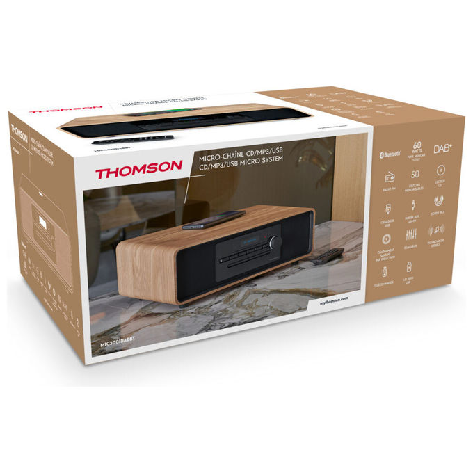Thomson, Sistema Micro Hi-Fi CD MP3 USB DAB+ Legno Nero