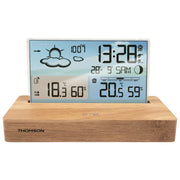 Bigben Thomson Stazione Meteorologica con Sveglia, Legno, Sonda Wireless