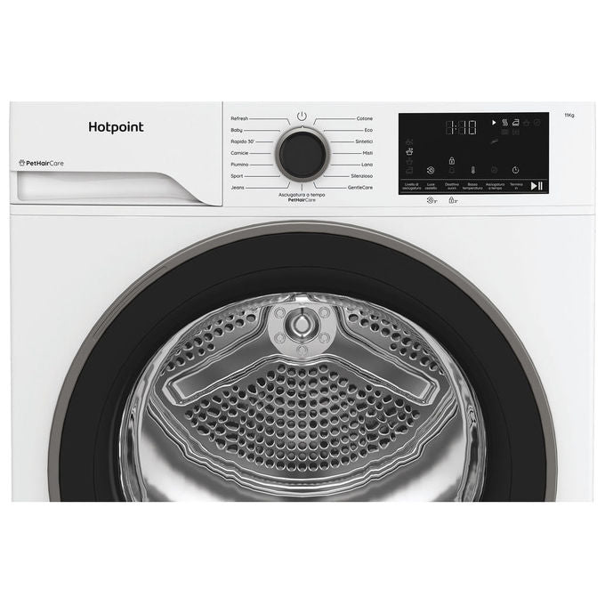 Hotpoint HPT 113D BS IT Asciugatrice Pompa di Calore 11 Kg Classe D PetHairCare EasyIron 64 dB (84,6x59,8x67,2 cm) colore Bianco