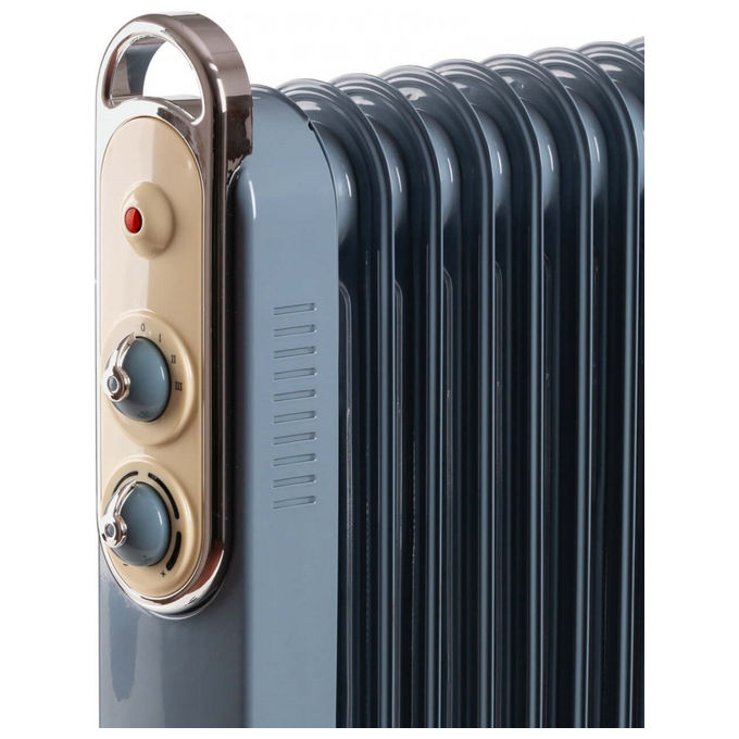 Ariete 8252 Linea Vintage Radiatore a Olio 11 elementi 2500W 3 livelli di potenza 30-35 m² colore Celeste