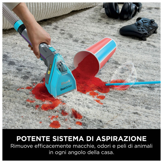 Shark PX250EUT StainStriker HairPro Pet Smacchiatore Portatile 450W 1,2 L 87 dB colore Nero Blu Giallo