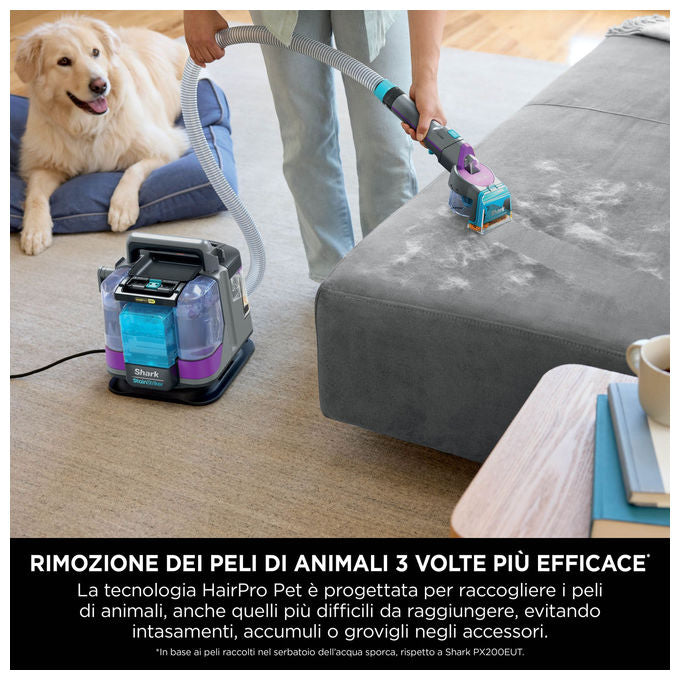 Shark PX250EUT StainStriker HairPro Pet Smacchiatore Portatile 450W 1,2 L 87 dB colore Nero Blu Giallo