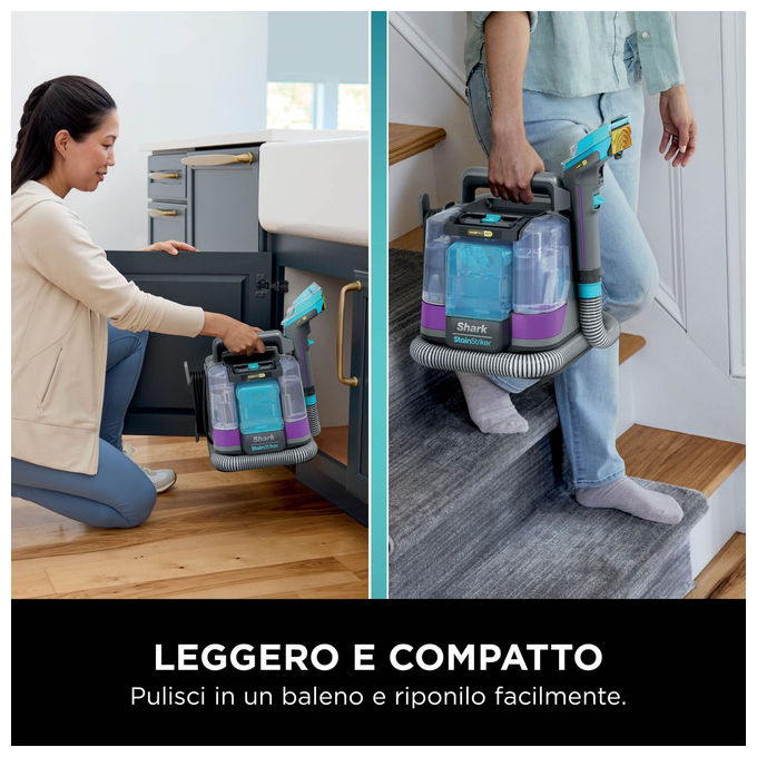 Shark PX250EUT StainStriker HairPro Pet Smacchiatore Portatile 450W 1,2 L 87 dB colore Nero Blu Giallo