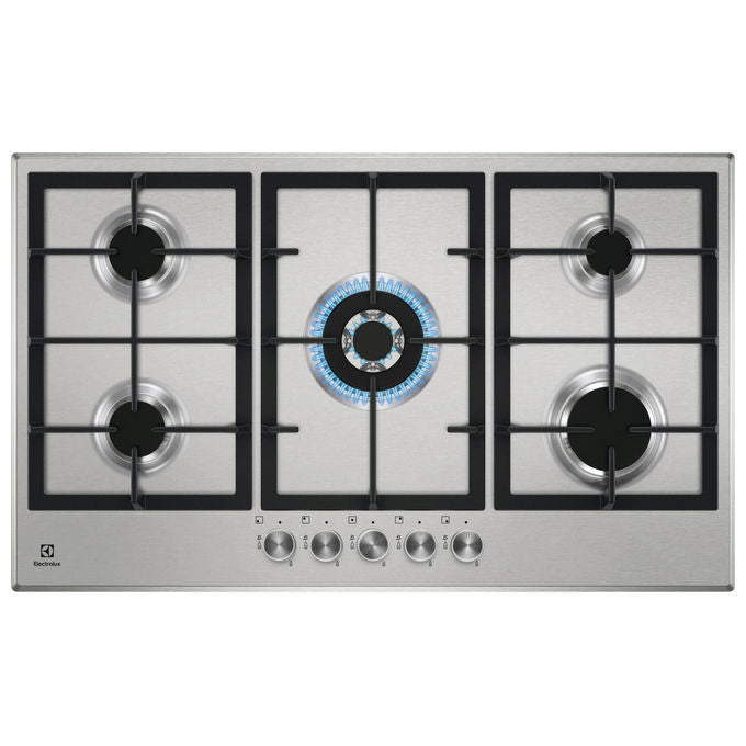 Electrolux, Piano Cottura a Gas, Slim Line, 90cm, Acciaio Inox, 5 Bruciatori