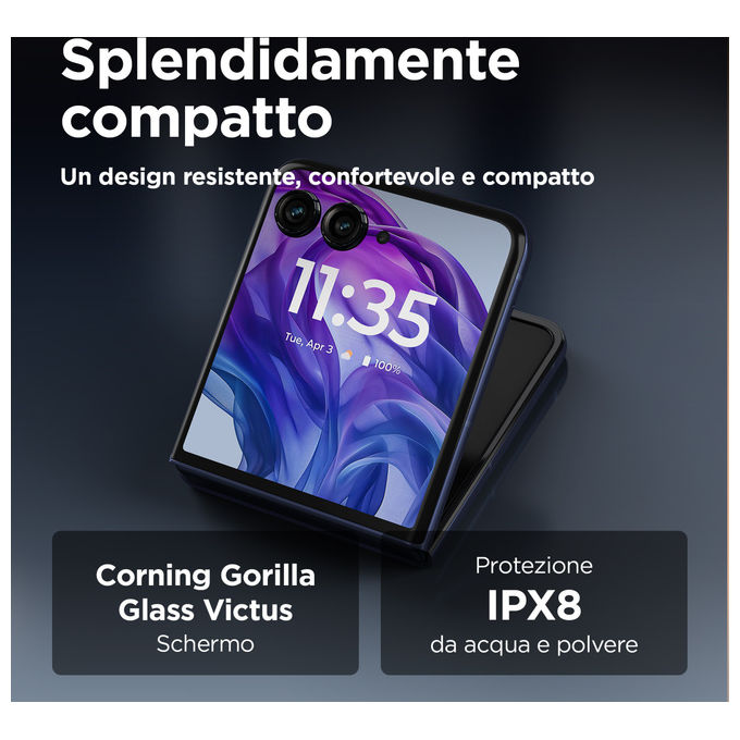 Motorola Razr 50 Ultra, 6.9 Pollici, Doppia SIM, Android 14 5G, Blu Marino
