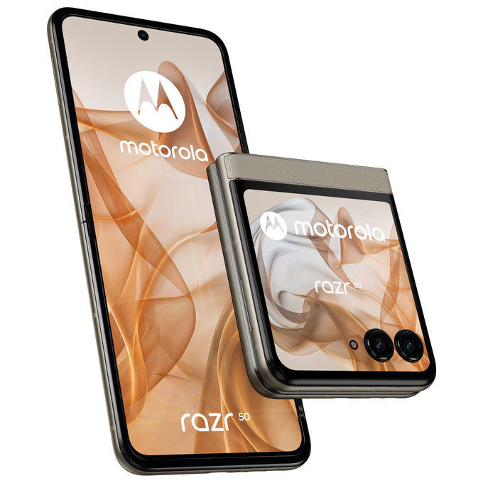 Motorola, Razr 50, Smartphone Pieghevole, 256 GB, 8 GB RAM, 6.9'', Doppia SIM, 5G, Sabbia