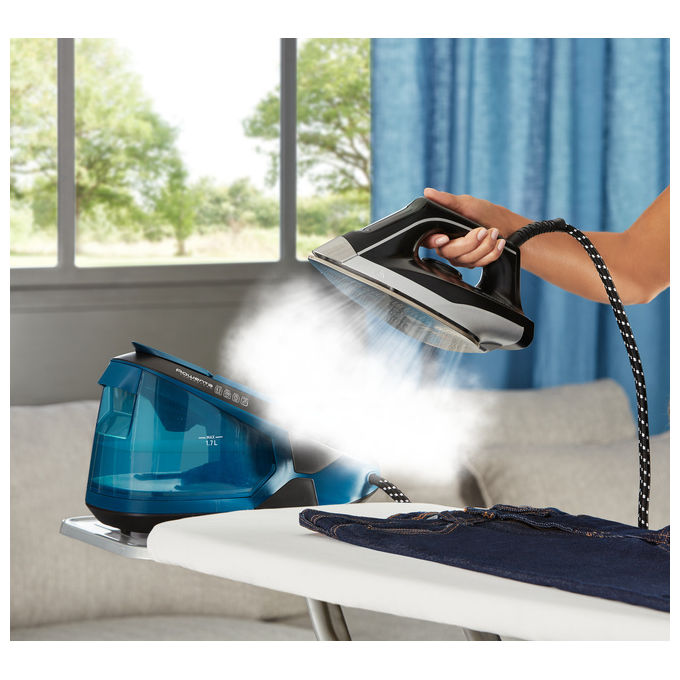 Rowenta VR8322 Turbosteam Ferro da Stiro con Caldaia 2600 W 6.5 bar 120 g-min Serbatoio 1.7 L Piastra Microsteam 400 colore Nero Blu