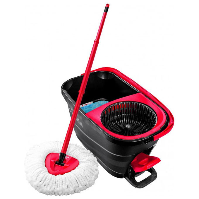 Vileda Sistema Lavapavimenti Turbo Smart con Strizzatura a Pedale Nero-Rosso