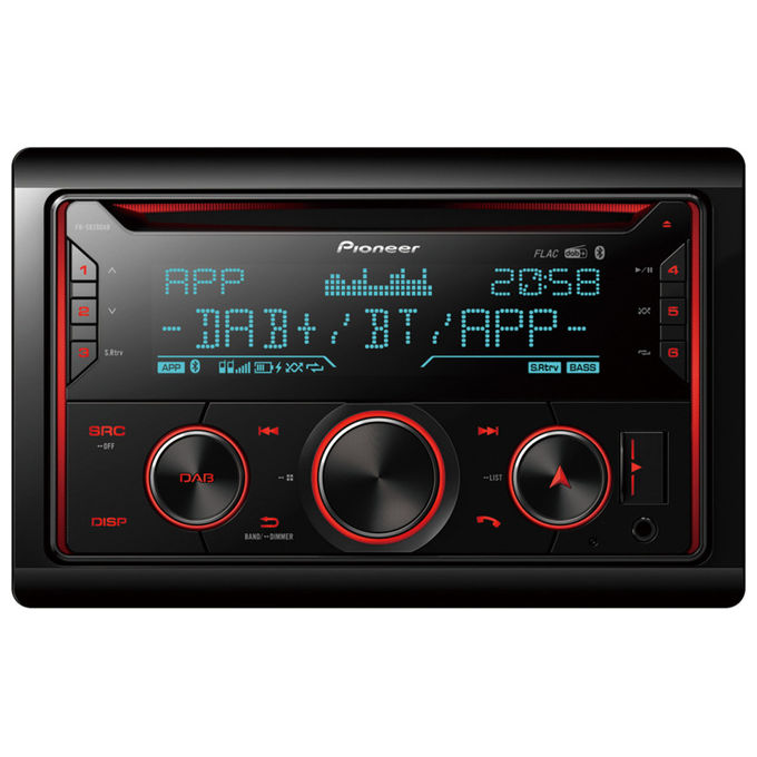 Pioneer, Autoradio 2 DIN, FH-S820DAB, Nero, Bluetooth, DAB+, 200 W