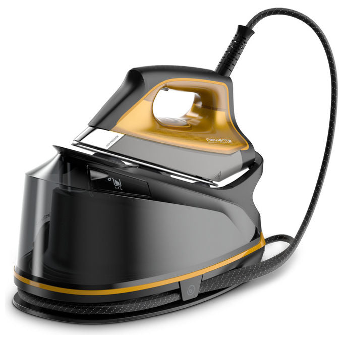 Rowenta Compact Steam Pro DG7644, Ferro da Stiro a Caldaia, 2200 W, Nero e Oro