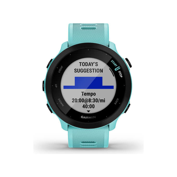 Garmin 010-02562-12 Forerunner 55 Smartwatch GPS Cardiofrequenzimetro 42 mm 14 giorni autonomia colore Turchese