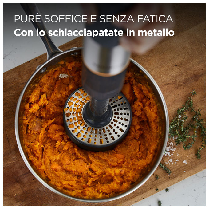 Kenwood HBM60307GY Triblade XL+ Mixer a Immersione 1000W con Tritatutto 0,5L Bicchiere 1L e Frusta colore Grigio