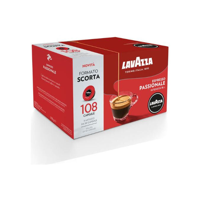 Lavazza A Modo Mio Passionale, 108 Capsule caffe' espresso, Tostatura scura