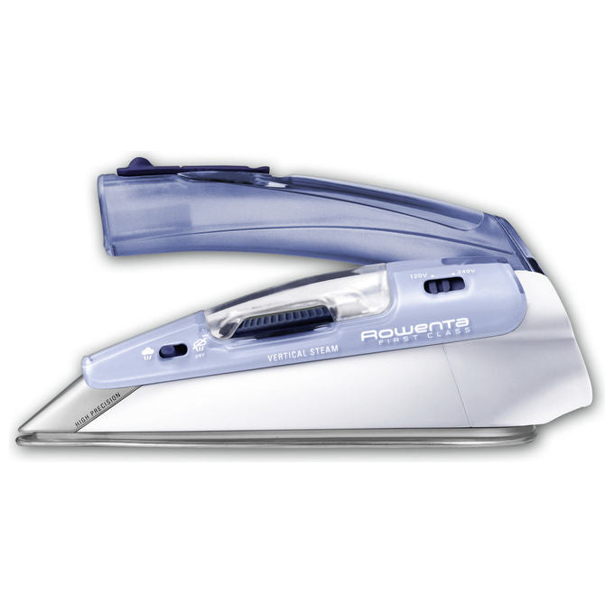 Rowenta First Class DA1510, Ferro da Stiro da Viaggio, 1000 W, Doppia Tensione, Lilla-Bianco-Blu
