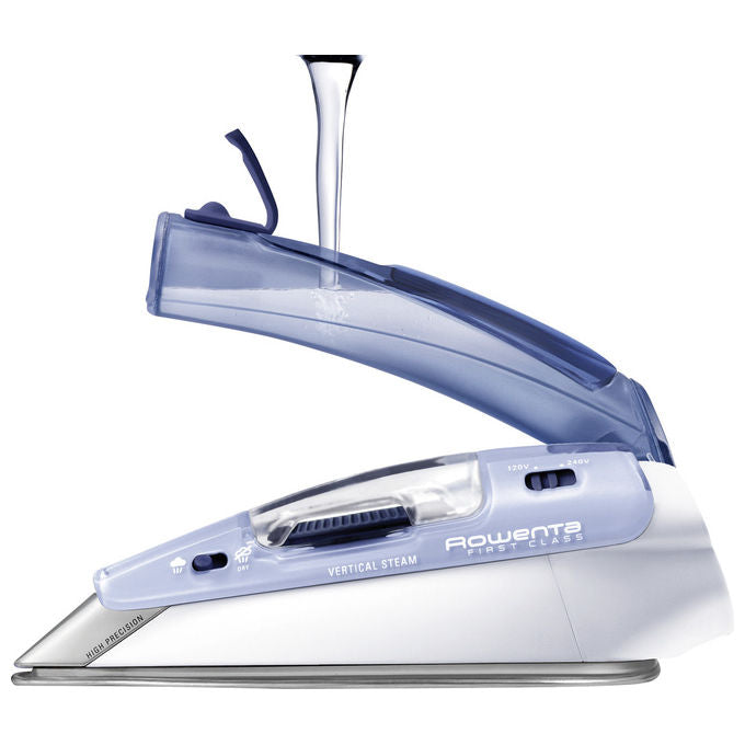 Rowenta First Class DA1510, Ferro da Stiro da Viaggio, 1000 W, Doppia Tensione, Lilla-Bianco-Blu
