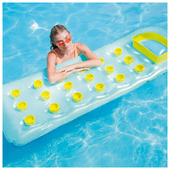 Intex, Materassino Gonfiabile 18 Buchi Con Oblo', 188 x 71 cm